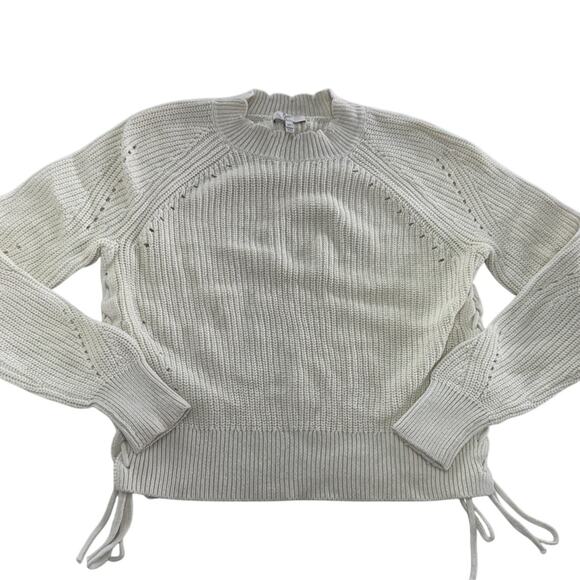 Joie Sweater Womens XS Adanya Porcelain White Cotton Cashmere Knit Pullover - Picture 2 of 9
